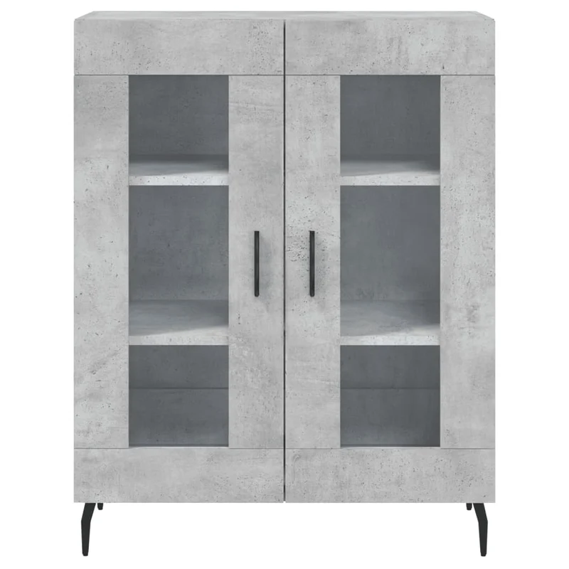 Buffet bahut commode armoire meuble de rangement organisateur cuisine salle de séjour salon haut 69,5 x 34 x 180 cm bois d'ingénierie gris 02_0034698