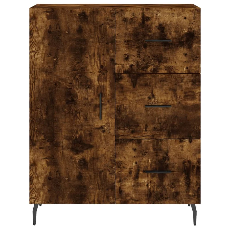 Buffet bahut commode armoire meuble de rangement organisateur cuisine salle de séjour salon haut 69,5 x 34 x 180 cm bois d'ingénierie marron 02_0033540