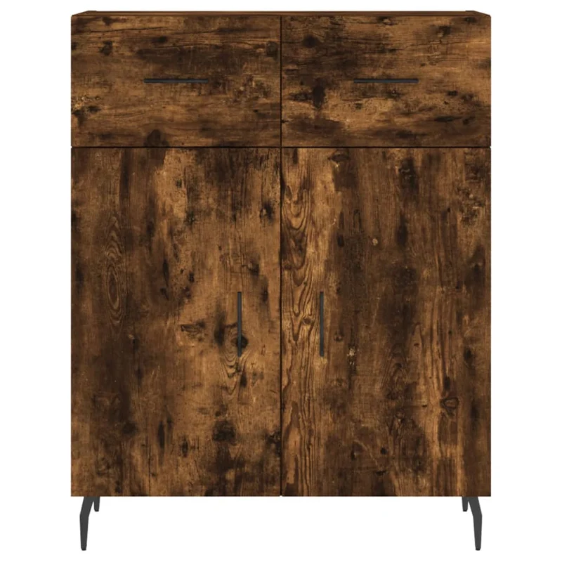 Buffet bahut commode armoire meuble de rangement organisateur cuisine salle de séjour salon haut 69,5 x 34 x 180 cm bois d'ingénierie marron 02_0033435