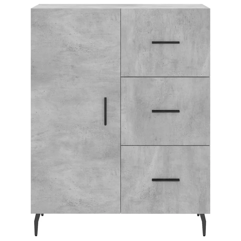 Buffet bahut commode armoire meuble de rangement organisateur cuisine salle de séjour salon haut 69,5 x 34 x 180 cm bois d'ingénierie gris 02_0034642