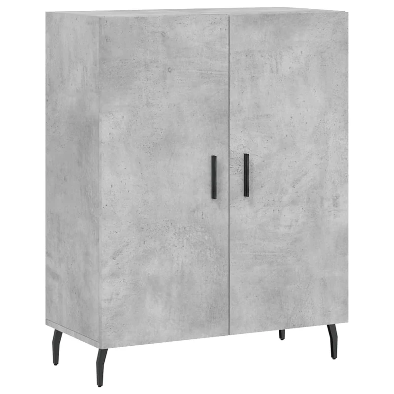 Buffet bahut commode armoire meuble de rangement organisateur cuisine salle de séjour salon haut 69,5 x 34 x 180 cm bois d'ingénierie gris 02_0034578