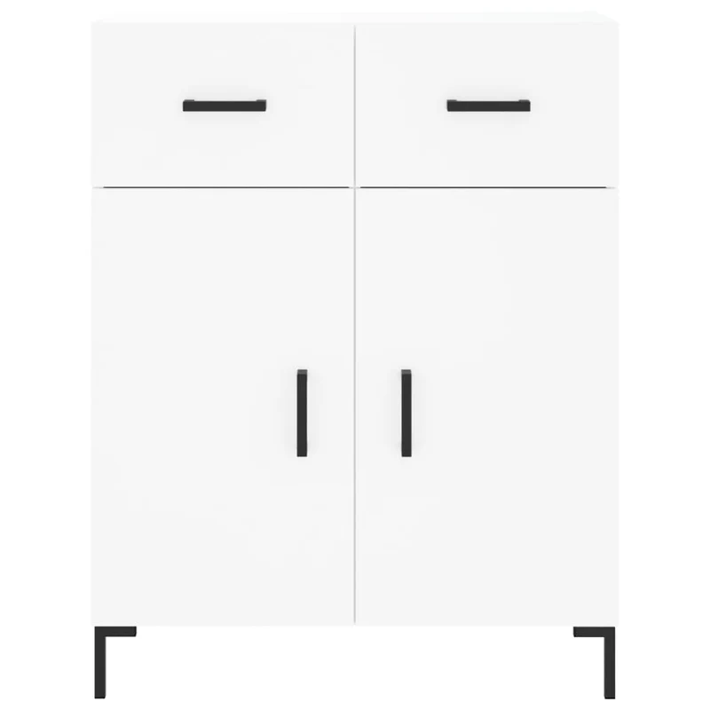 Buffet bahut commode armoire meuble de rangement organisateur cuisine salle de séjour salon haut 69,5 x 34 x 180 cm bois d'ingénierie blanc 02_0032607