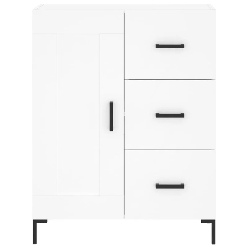 Buffet bahut commode armoire meuble de rangement organisateur cuisine salle de séjour salon haut 69,5 x 34 x 180 cm bois d'ingénierie blanc 02_0032534