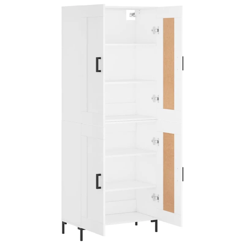 Buffet bahut commode armoire meuble de rangement organisateur cuisine salle de séjour salon haut 69,5 x 34 x 180 cm bois d'ingénierie blanc 02_0032723