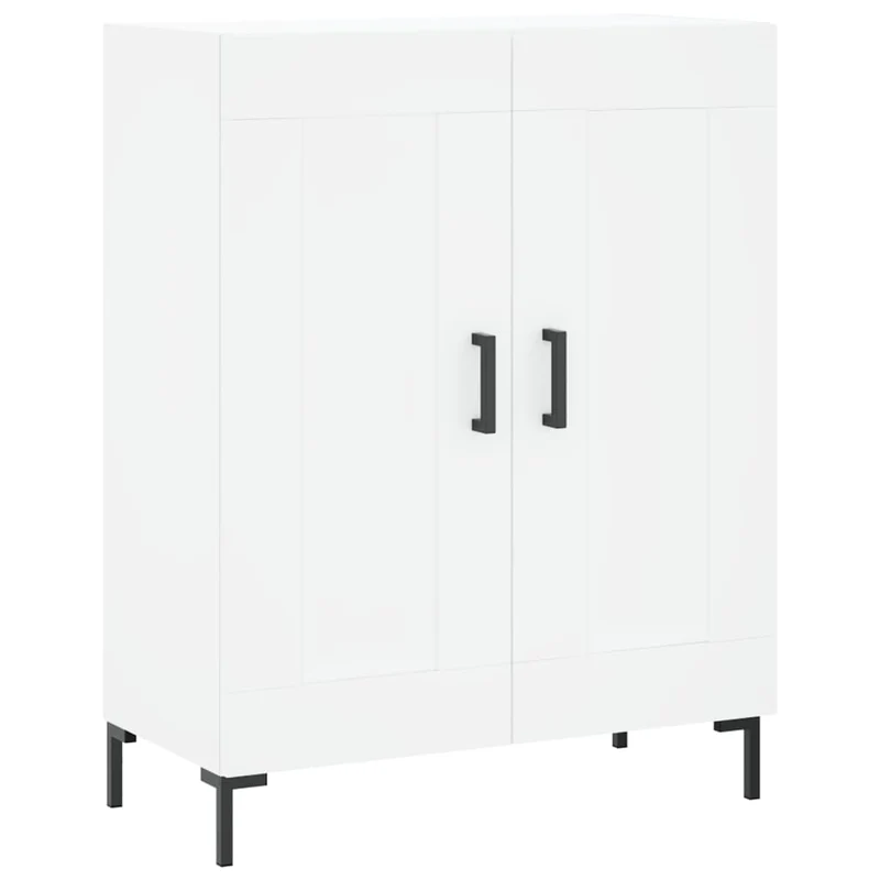Buffet bahut commode armoire meuble de rangement organisateur cuisine salle de séjour salon haut 69,5 x 34 x 180 cm bois d'ingénierie blanc 02_0032723