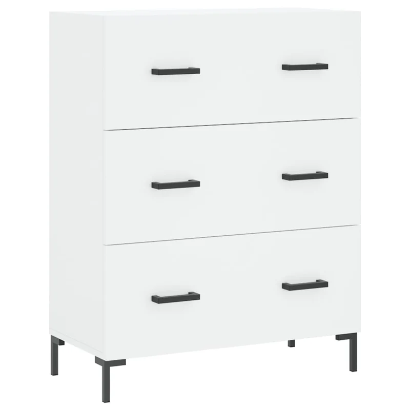 Buffet bahut commode armoire meuble de rangement organisateur cuisine salle de séjour salon haut 69,5 x 34 x 180 cm bois d'ingénierie blanc 02_0032668