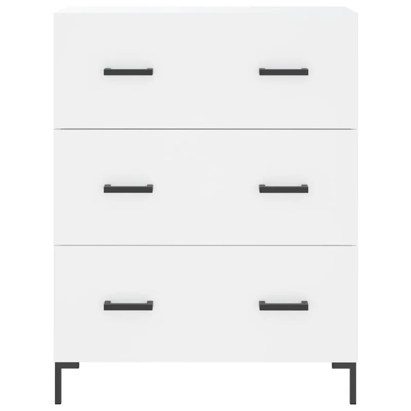 Buffet bahut commode armoire meuble de rangement organisateur cuisine salle de séjour salon haut 69,5 x 34 x 180 cm bois d'ingénierie blanc 02_0032668