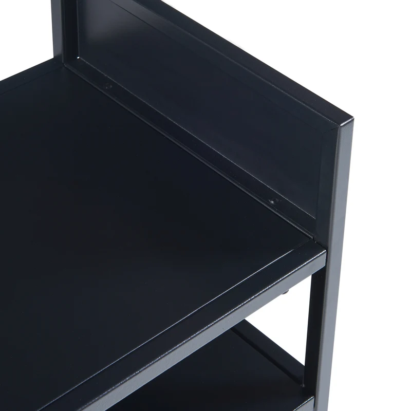 Table d'appoint acier 65 x 40 x 30 cm noir mat 03_0010949