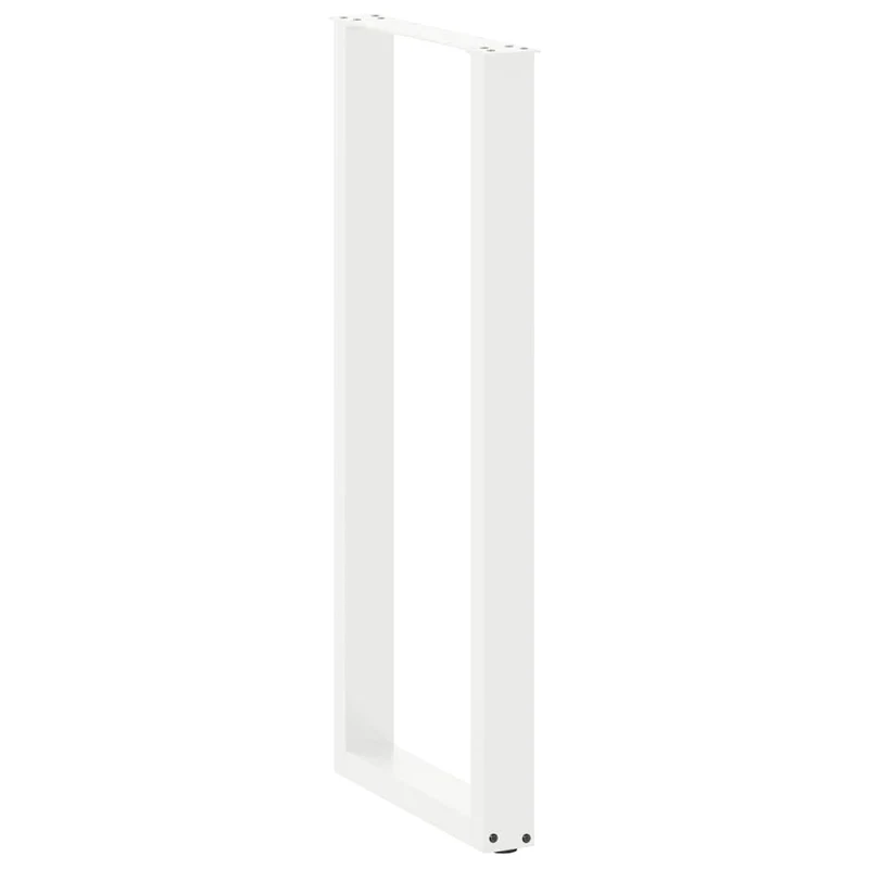 Lot de 2 pieds de table de bar en U 50 x 110-111 cm avec niveleurs réglables design moderne en acier blanc 02_0057485