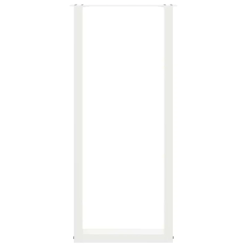 Lot de 2 pieds de table de bar en U 50 x 110-111 cm avec niveleurs réglables design moderne en acier blanc 02_0057485