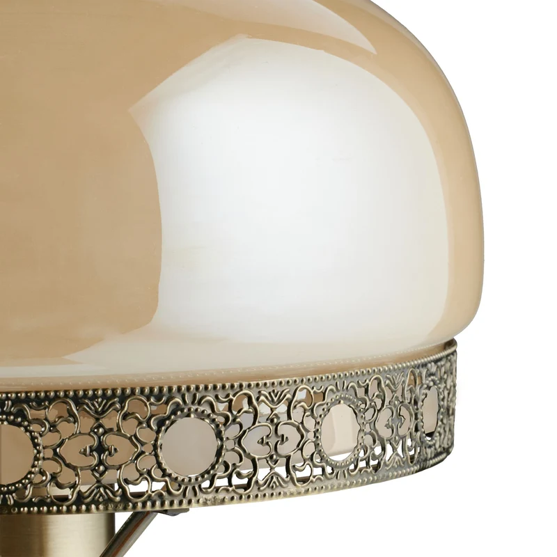 Lampe de table vintage élégante design antique 45 x 20 x 20 cm en verre beige 13_0003114
