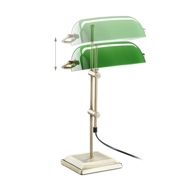 Lampe de table vintage réglable hauteur 40 x 20 x 20 cm en métal laiton vert 13_0003870
