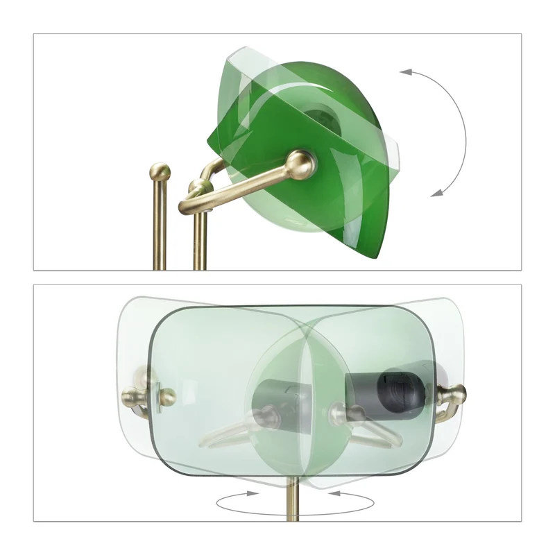 Lampe de table vintage réglable hauteur 40 x 20 x 20 cm en métal laiton vert 13_0003870