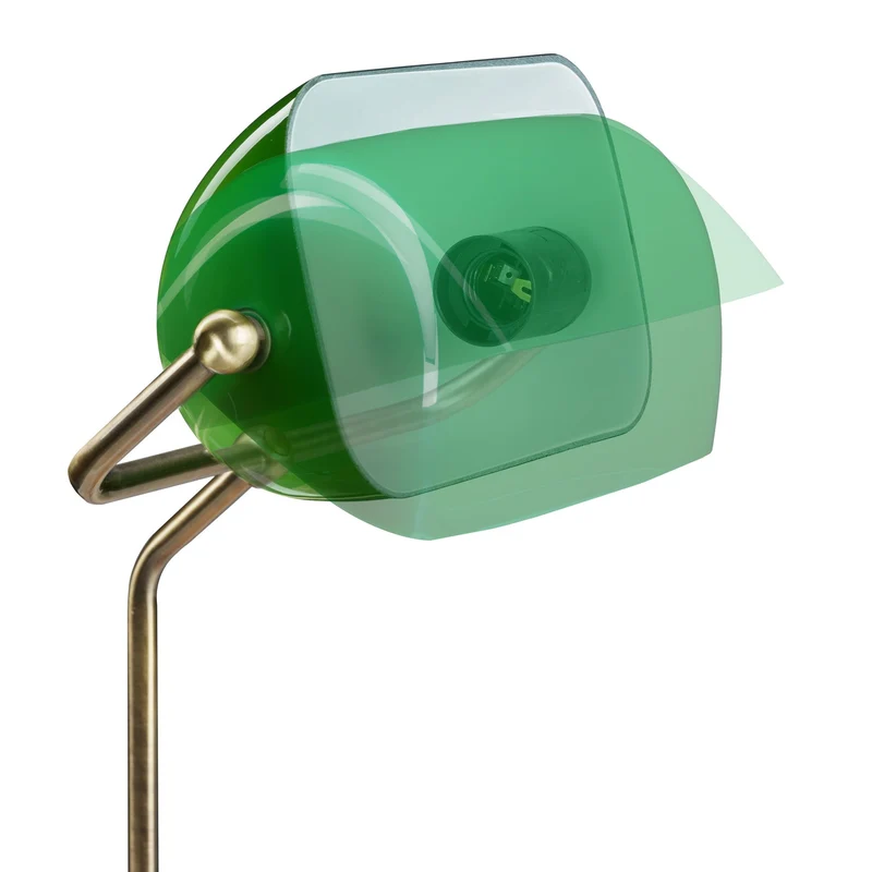 Lampe de bureau antique style Art déco inclinable 30 x 20 x 50 cm en laiton vert 13_0003112