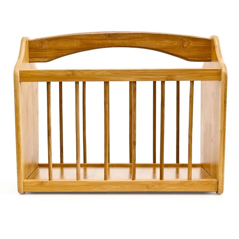 Porte-revues en bambou massif design rustique rangement efficace 40 x 30 x 30 cm en bambou naturel 13_0003108