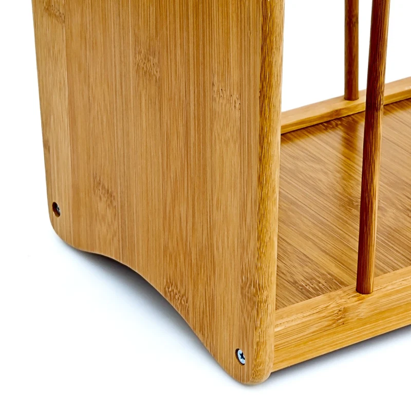 Porte-revues en bambou massif design rustique rangement efficace 40 x 30 x 30 cm en bambou naturel 13_0003108