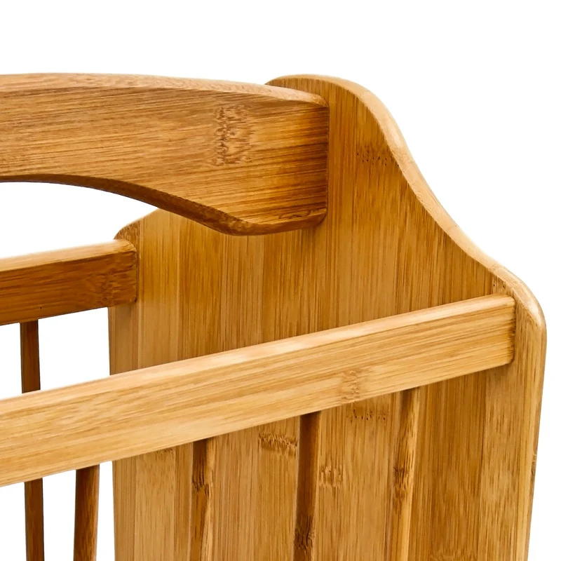 Porte-revues en bambou massif design rustique rangement efficace 40 x 30 x 30 cm en bambou naturel 13_0003108