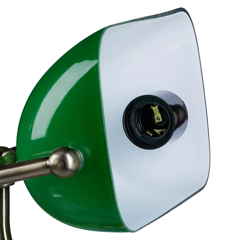 Lampe de bureau vintage réglable 30 x 20 x 15 cm design élégant ambiance cosy en bois vert 13_0003113