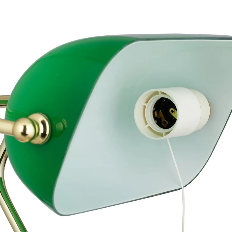 Lampe de bureau vintage design années 30 30 x 15 x 15 cm ambiance agréable socle rond en métal vert 13_0003861
