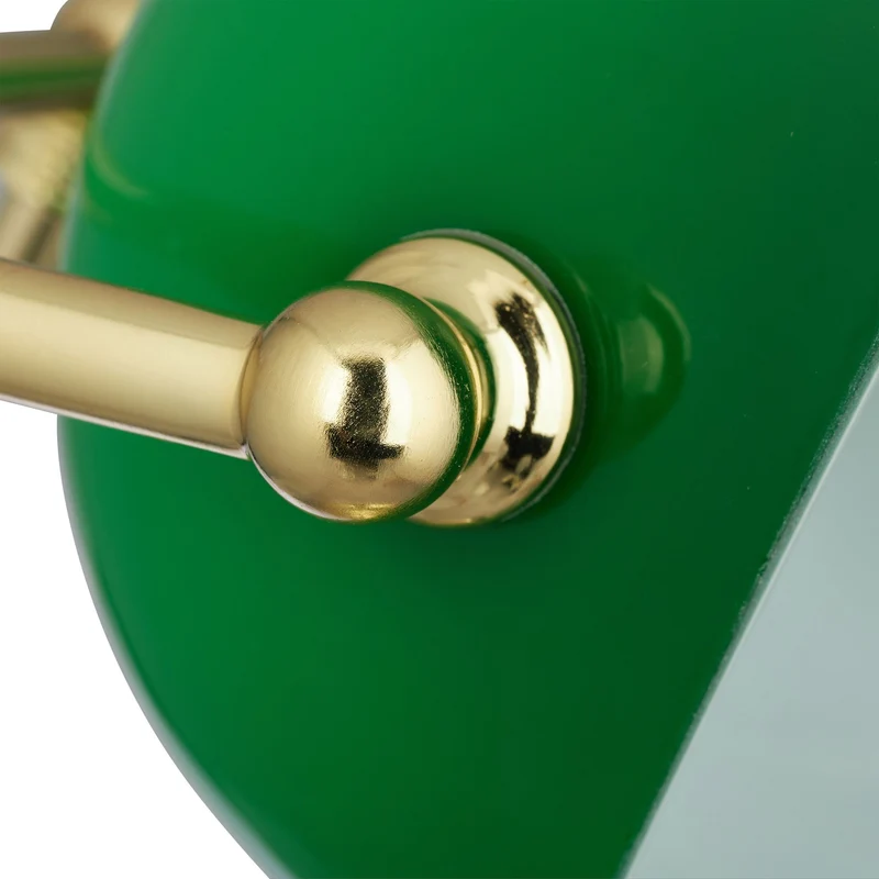 Lampe de bureau vintage design années 30 30 x 15 x 15 cm ambiance agréable socle rond en métal vert 13_0003861