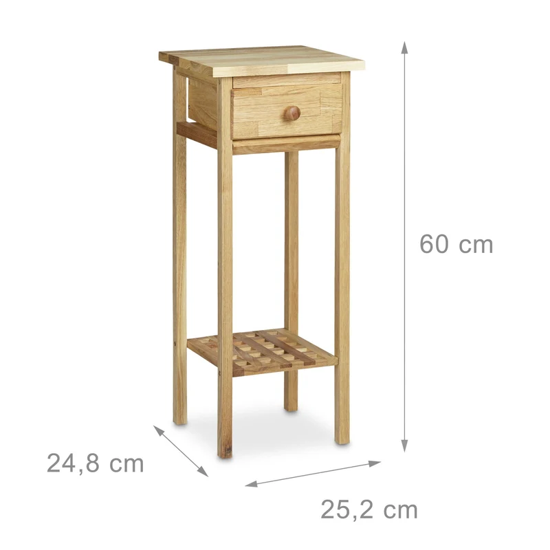 Table console en bois de noyer 80 x 30 x 75 cm avec tiroir style naturel intemporel en bois marron 13_0003282