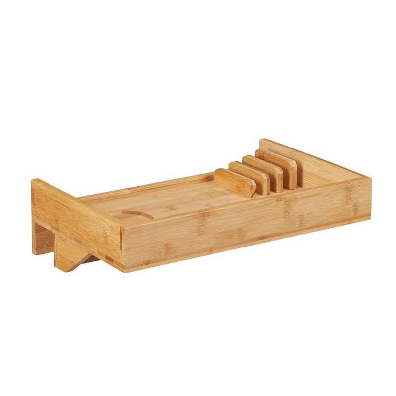 Table de chevet suspendue moderne rangement flexible 60 x 30 x 10 cm en bambou naturel 13_0004492