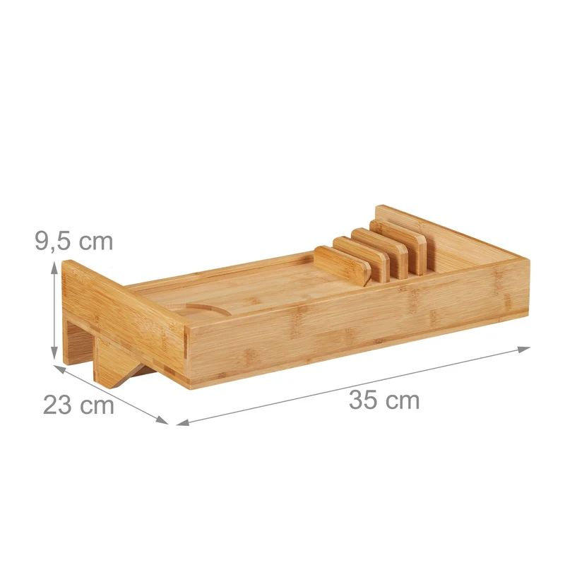 Table de chevet suspendue moderne rangement flexible 60 x 30 x 10 cm en bambou naturel 13_0004492