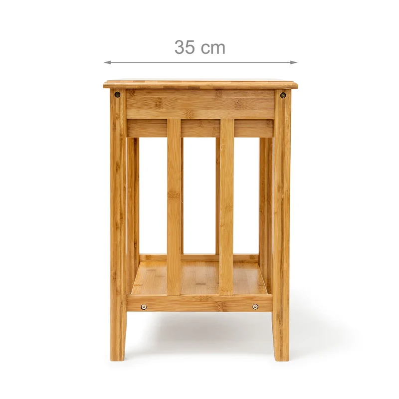 Table d'appoint pratique avec rangement 60 x 40 x 40 cm en bambou naturel 13_0003238