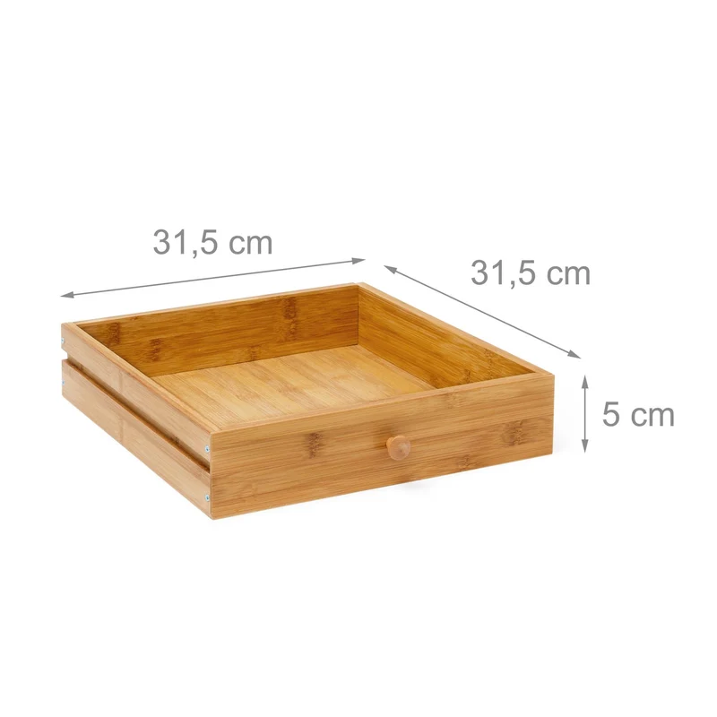 Table d'appoint pratique avec rangement 60 x 40 x 40 cm en bambou naturel 13_0003238