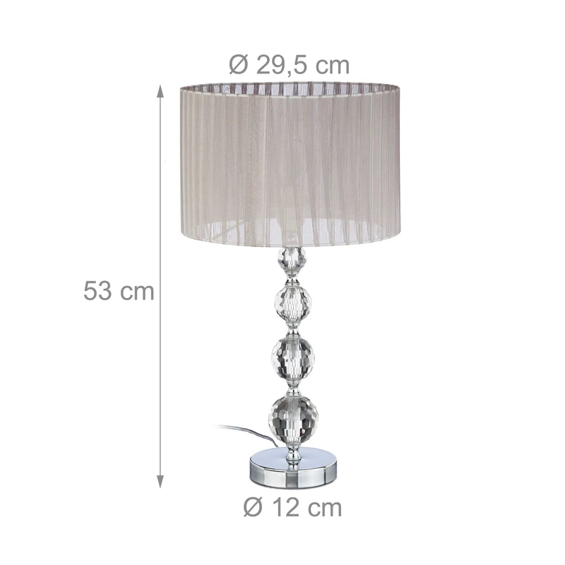 Lampe de chevet abat-jour cylindrique décorative chambre 40 x 20 cm en tissu blanc 13_0003862