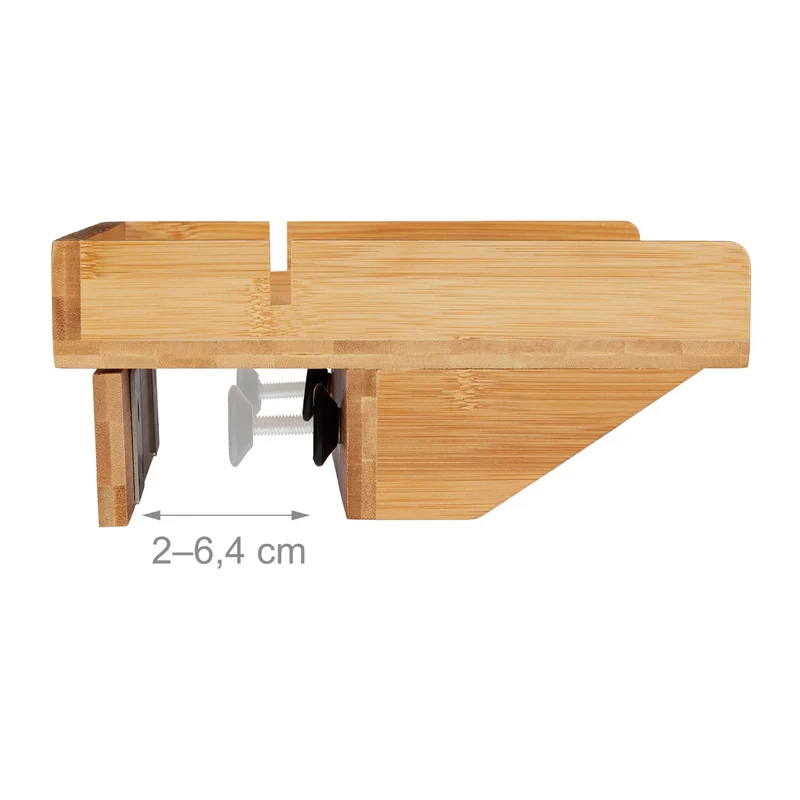 Tablette de lit pratique design moderne chambre 80 x 25 x 5 cm en bambou naturel 13_0004666