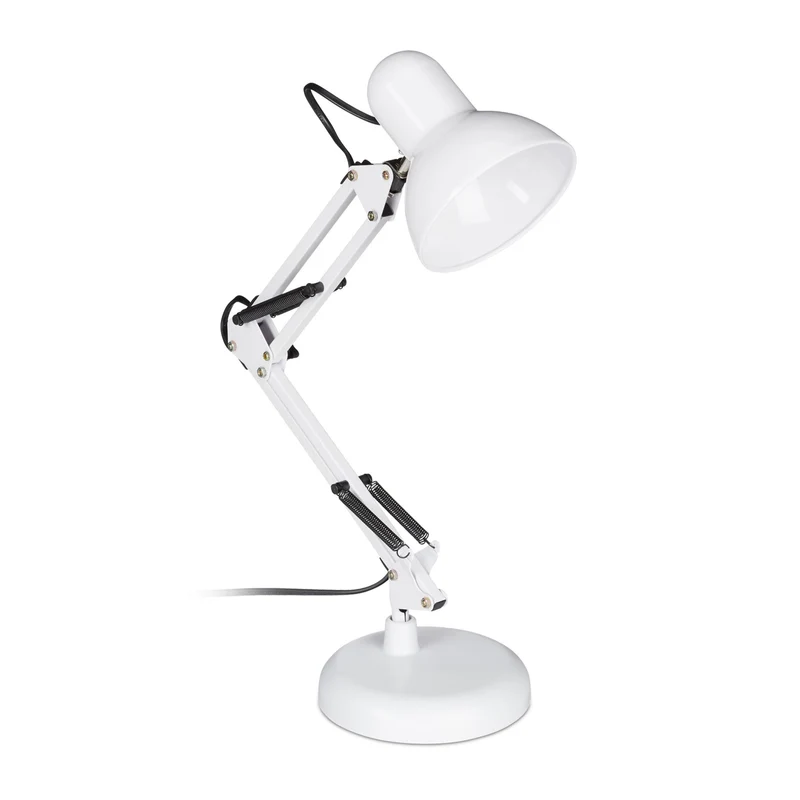 Lampe de bureau inclinable réglable design industriel 50 x 27 x 15 cm en métal noir 13_0005442