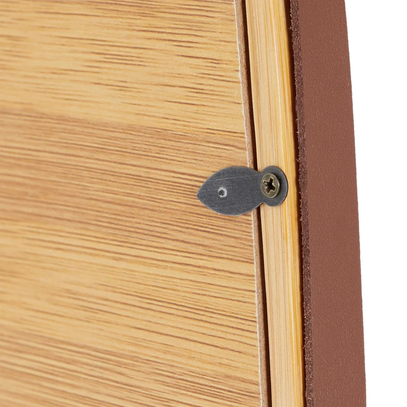 Miroir ovale mural suspendu design moderne intérieur 80 x 60 cm en bambou naturel 13_0004724