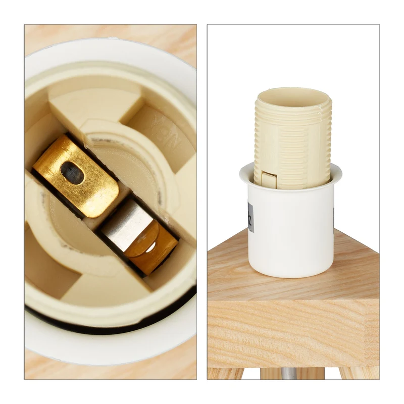 Lampe de table ronde pour chambre d'enfants 40 x 25,5 cm ambiance étoilée style scandinave en tissu beige 13_0006491
