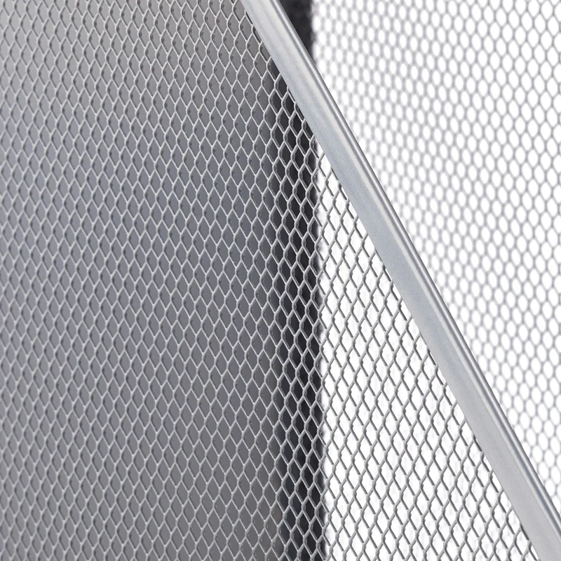 Porte-journaux maille design moderne bureau rangement documents 31,5 x 7,2 x 25 cm en métal noir 13_0006188