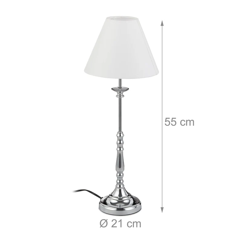 Lampe de table vintage éclairage classique pour salon chambre 30 x 20 x 20 cm en fer noir 13_0006144