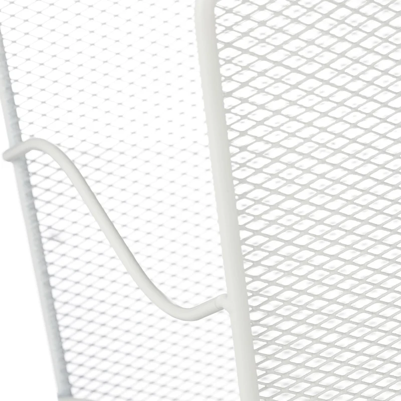 Porte-revue en métal design épuré salon salle de bain 40 x 30 x 60 cm avec poignées en métal blanc 13_0007877