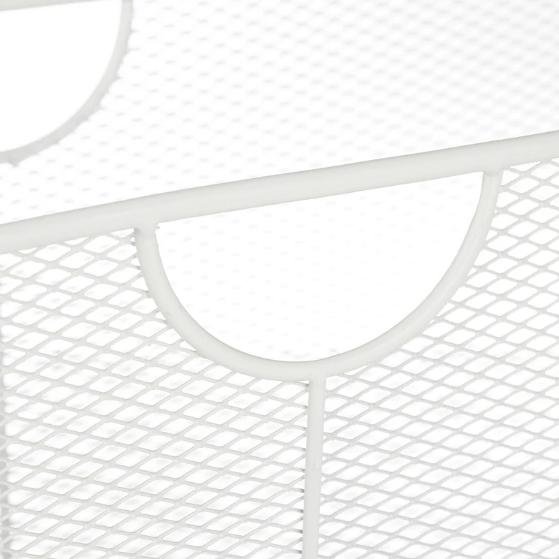 Porte-revue en métal design épuré salon salle de bain 40 x 30 x 60 cm avec poignées en métal blanc 13_0007877
