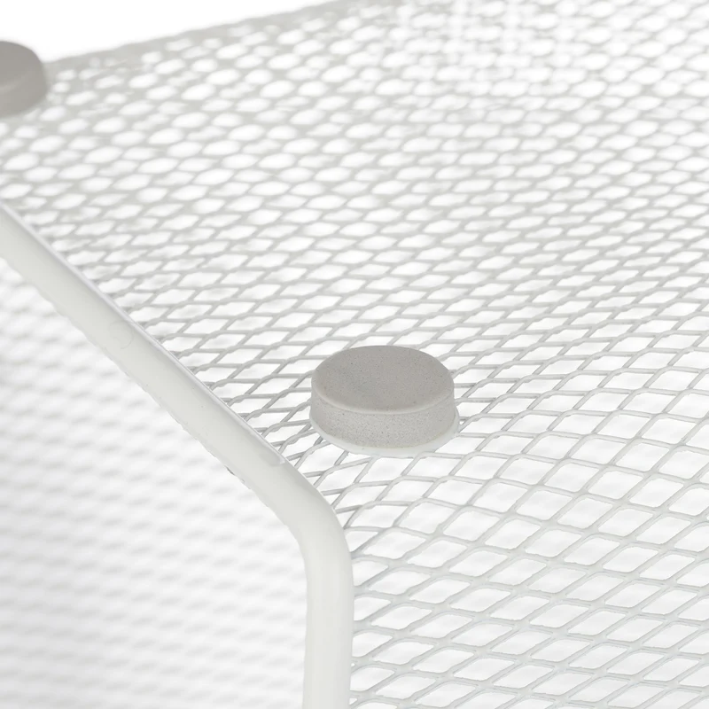 Porte-revue en métal design épuré salon salle de bain 40 x 30 x 60 cm avec poignées en métal blanc 13_0007877