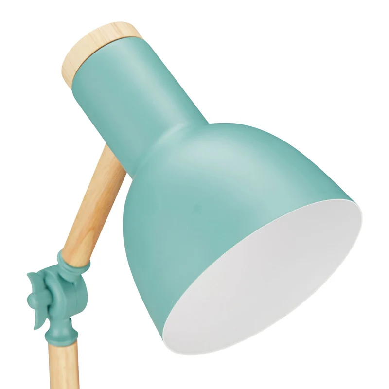 Lampe de bureau réglable moderne 25 à 45,5 x 14,5 cm effet rétro pour lecture en bois naturel doré 13_0007901