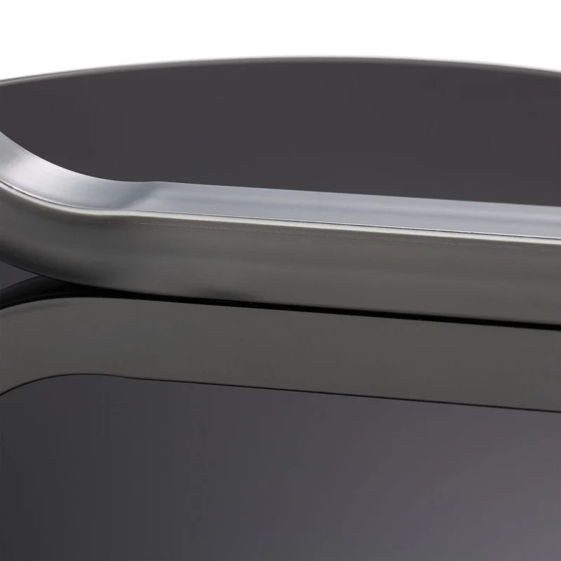 Table d'appoint ronde multifonctionnelle design moderne 50 x 50 x 50 cm en verre noir 13_0008393