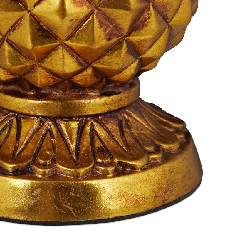 Lampe de table ananas décorative élégant 40 x 25 cm ambiance cosy en métal doré 13_0007681