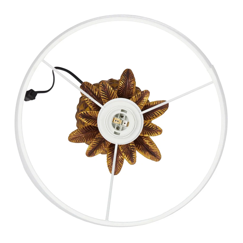 Lampe de table ananas décorative élégant 40 x 25 cm ambiance cosy en métal doré 13_0007681