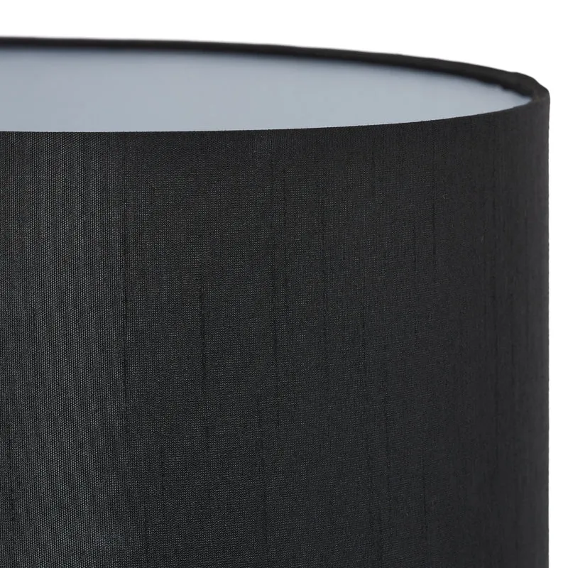 Lampe de table élégante avec interrupteur à tirette design moderne 20 x 25 x 25 cm en soie noire 13_0007882