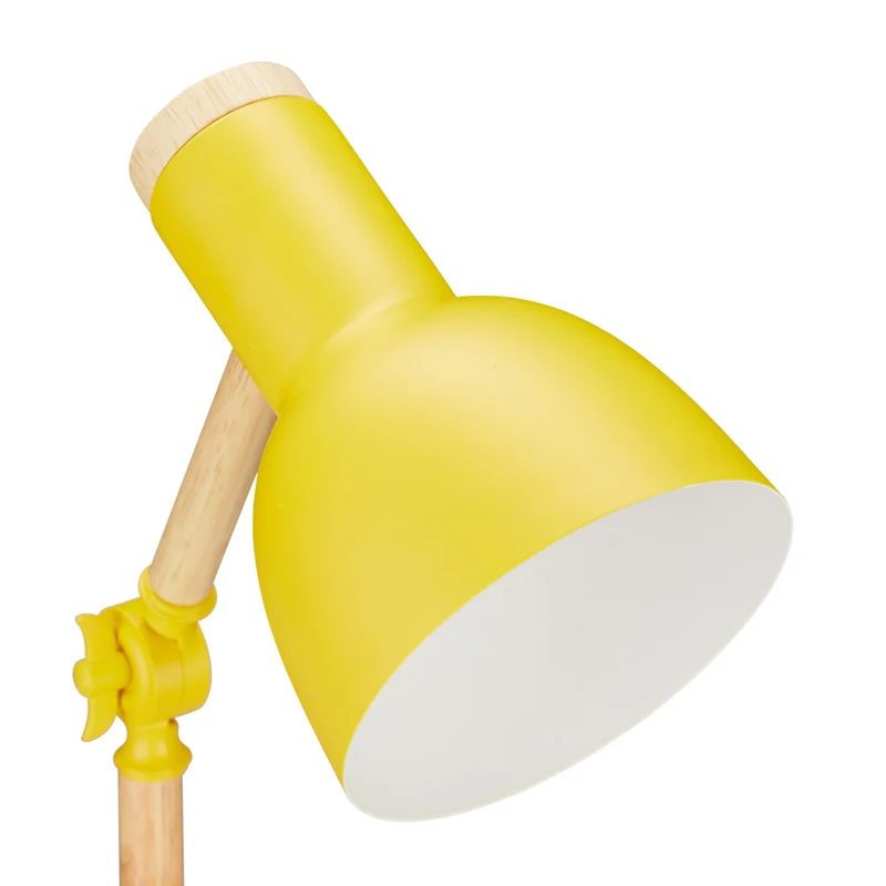 Lampe de bureau réglable 25 à 45,5 x 14,5 cm éclairage optimal look rétro en bois naturel doré 13_0007900