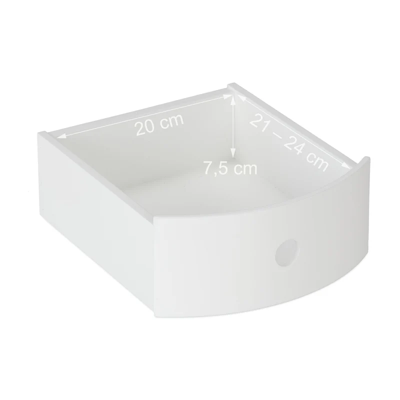 Table d'appoint ronde scandinave minimaliste 40 x 40 x 45 cm avec tiroir pratique en bois blanc 13_0008169
