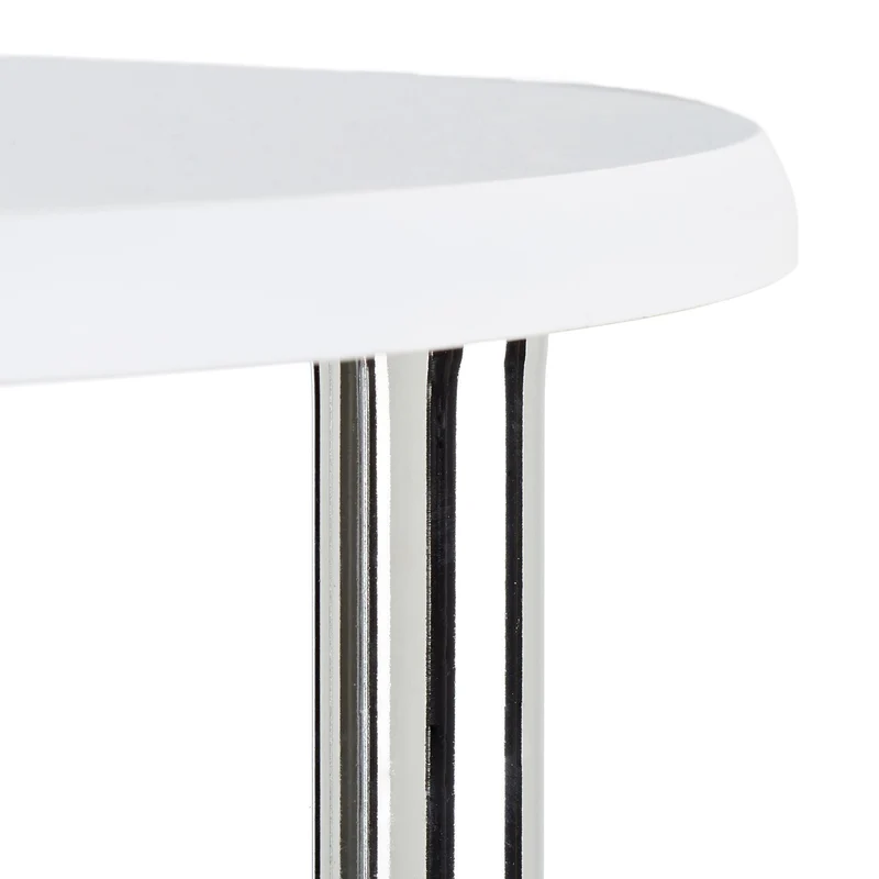 Table d'appoint carrée mobile 41,5 x 40 x 40 cm avec rangement chariot design contemporain en MDF blanc 13_0008608