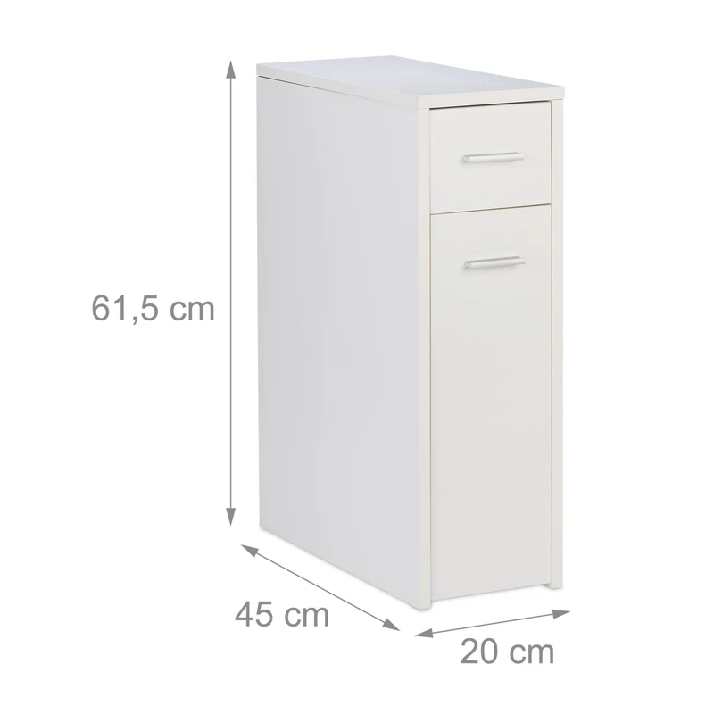 Armoire étroite à tiroirs pour coins 40 x 30 x 90 cm design pratique ambiance cosy en bois blanc 13_0008166