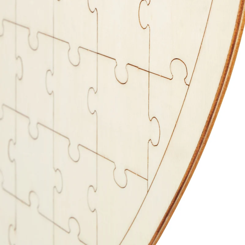 Puzzle coeur mariage original créatif 45 x 45 x 0,6 cm pour souvenirs uniques en bois naturel 13_0007492