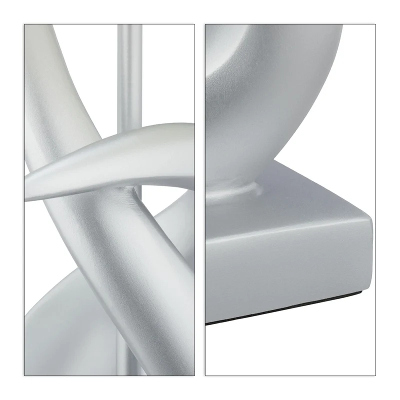 Lampe de table moderne design épuré 55 x 30 cm ambiance cosy en métal argenté 13_0008555